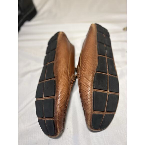 Mercanti Fiorentini Moccasins Loafers Shoe Mens 10 Driving Brown Leather Slip On - Picture 7 of 8